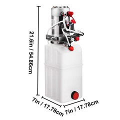 VEVOR Double Acting Hydraulic Pump for Dump Trailers Kit 12VDC 6 Quart Reservoir