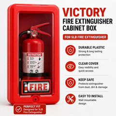 Victory Fire Extinguisher Cabinet Box Red Plastic Cover Case for 5LB FE New