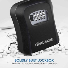 Key Lock Box Combination 4 Digits, Aluminum Alloy Lockbox, Metal Waterproof