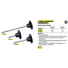 Williams WRST4 Ratcheting Screwdriver, Comfort Grip T-Handle, 3-7/8-Inch