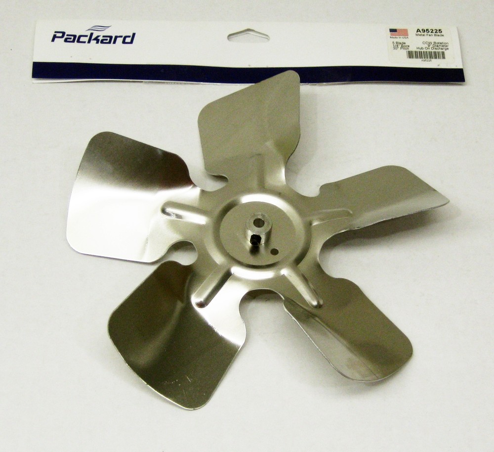 Metal Fan Blade A95225 9″ Diameter 5 Blades 1/4″ Bore Hub CCW 30 Degree Prop