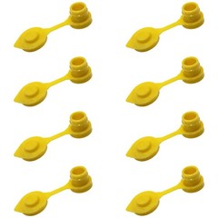 (8) Yellow Vent Gas Caps w/Retaining Lip Works with Plastic and Metal Containers