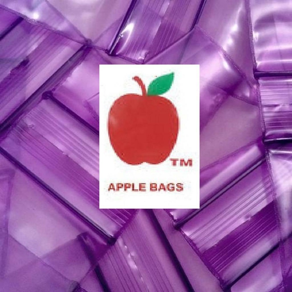 PURPLE 1,000 APPLE BRAND BAGGIES 1×1 2mil ZIPLOCK 1000 1010 baggie 1″ x 1″ bags