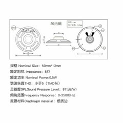 4Ω/8Ω 0.25W-3W/Miniature Speaker Stereo Woofer Loudspeaker Trumpet Various Sizes