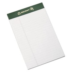 SKILCRAFT Writing Pads, Memo Size, Wide/Legal Rule, 50 White sheets, Pack of 12