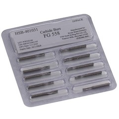 House Brand Dentistry 401031 FG 558 Straight Fissure Crosscut Carbide Burs 100Pk