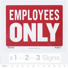 EMPLOYEES ONLY Sign — 9×12 inch Weatherproof Plastic : Door Sign Business Office