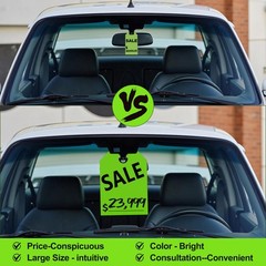 120 Pack Green 8.3×11.2 Inch DoubleSided Hanging Car Mirror Sale Tag Supply