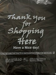 HDPE Black Thank You T-Shirt Bags Bag 1/8 Plastic Shopping Bags 10″ x 5″ x 18″