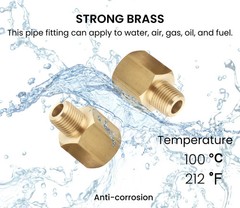 3/8″ NPT Female to 1/4″ NPT Male Brass Pipe Fitting Reducer Adapter, 2 PCS | Thr