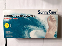 100 SunnyCare #7501 Synthetic Vinyl Gloves Powder Free (Latex/DOP Free) – S