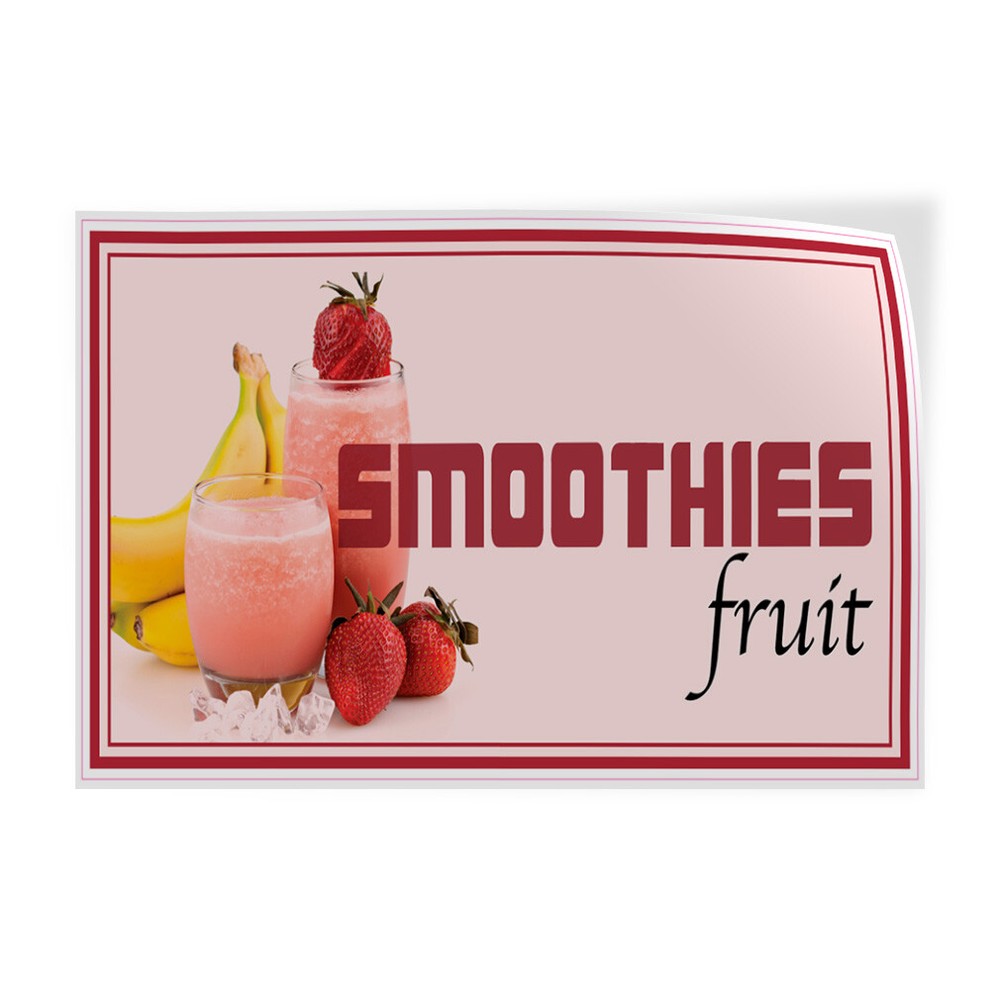 Decal Stickers Smoothies Fruit Restaurant Cafe Bar Vinyl Store Sign Label