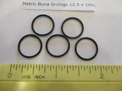 12.5mm ID x 14.5mm OD x 1mm thick O-ring. Buna-70. Quan 5.
