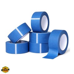 6 Rolls Blue Painters Masking Tape, 2 Inch x 60 Yards 5.5 Mil, Walls Painting
