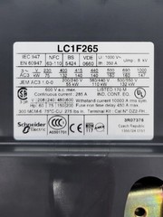 Telemecanique LC1F265 Contactor w Aux 285A 3P 3PH 600V 200HP 120/127V Coil