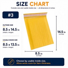 Kraft Bubble Mailer #3 8.5×14.5 Padded Paper Shipping Envelope 8.5″x14″ Qty 1000