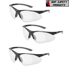 (3 PAIR) ELVEX RX-500C FULL MAGNIFIER READER SAFETY GLASSES 0.5-2.5 STRENGTH