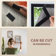 4 Inch Hook and Loop Tape Black (4″x12″) – Non Adhesive Strips for Quick & Ea…