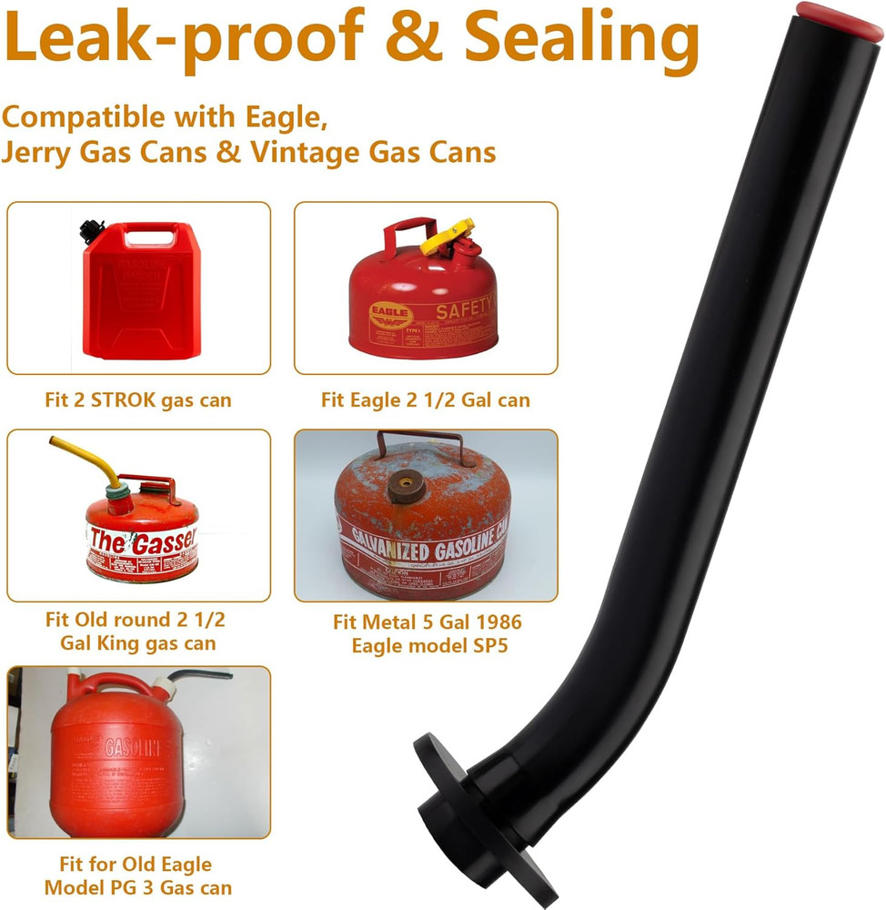 No Cap Gas Can Spout with Rubber Stopper with Eagle & Jerry Cans 1.5, Missing Ca