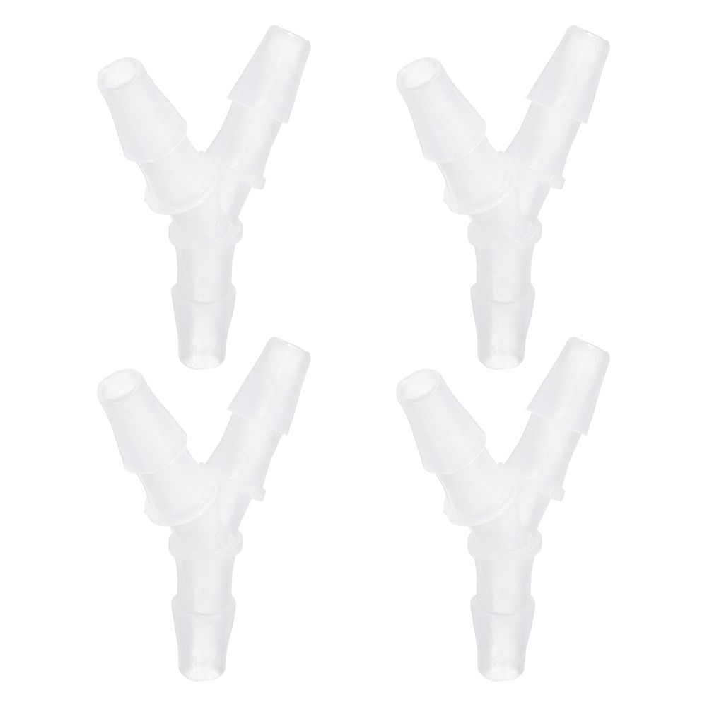 4pcs Plastic Barb Fitting 5/16″x5/16″ Y Shape Tee Pipe Fitting Clear,