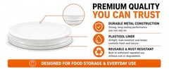 3-Pack White Metal Lids for 1 Gallon & 1/2 Gallon Wide Mouth Glass Jars – 110mm