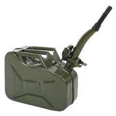10L 0.8mm Army Backup Fuel Can Gasoline Fuel Can Metal Tank Emergency Green