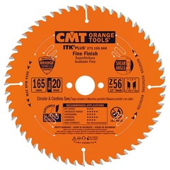 CMT 273.165.56H ITK Plus Saw Blade 6-1/2”x0.063”/0.039”x20mm 5/8” Z56