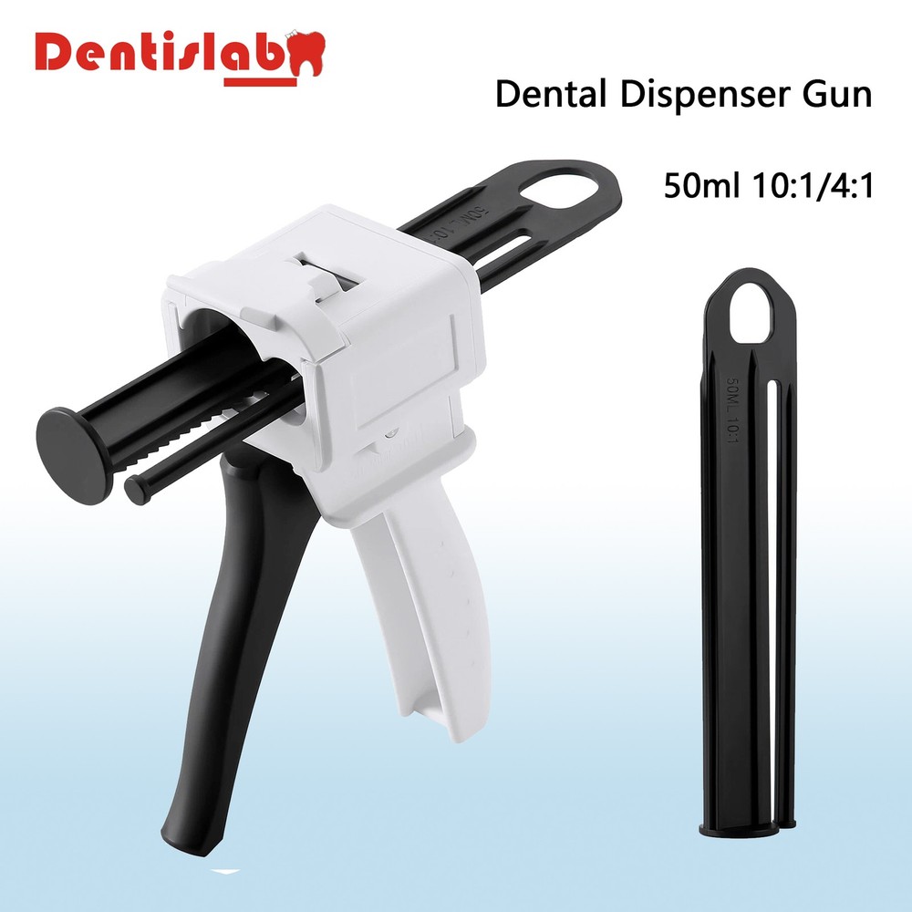4:1/10:1 50ML Ratio Dispensing Gun kit Dental Impression Mixing Dispenser Gun