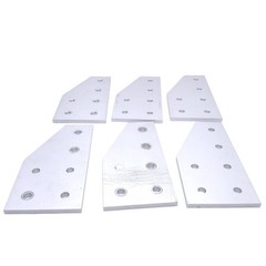Lot of 6 80/20 4320 Angled Flat Plates, 15-Series, 6-Hole, 6in x 3in x 0.250in