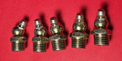 1/4-28 Quality Brass 45 Degree Grease Zerk Nipple Fitting 100 pc MIZE Z945A