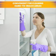 1 Pair Silicone Gloves for Washing Dishes – Tear-Resistant Silicone Dishwashi…