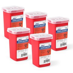 JMU Ever Ready Sharps Container Waste Disposal 1 Quarts / 32oz – RED 1/3/5Each