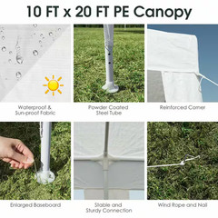 10 Ft. X 20 Ft. Outdoor Party Wedding Tent Heavy-Duty Canopy