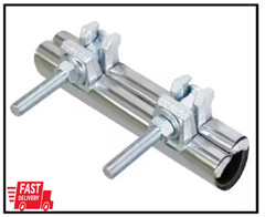 3/4 In. X 6 In. Long 2-Bolt IPS Pipe Repair Clamp, Stainless Steel
