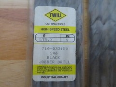 5 pcs TWILL Letter X Jobber Length Metal Twist Drills HSS Black Oxide Brazil