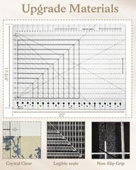Clear Stripology XL Quilting Ruler 17.75″ x 22″ with Non-Slip Acrylic
