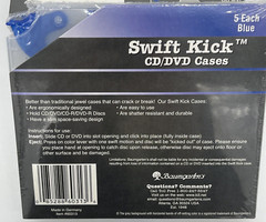 50 Swift Kick™ CD/DVD/Blu-Ray Cases Lever Eject Disk 5 Pack Sealed 10 Packs=50