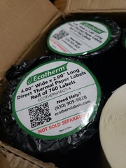 Ecotherm 4×2 Thermal Labels 4 Rolls x 760 Labels Fits Zebra, Rollo, Datamax, TSC