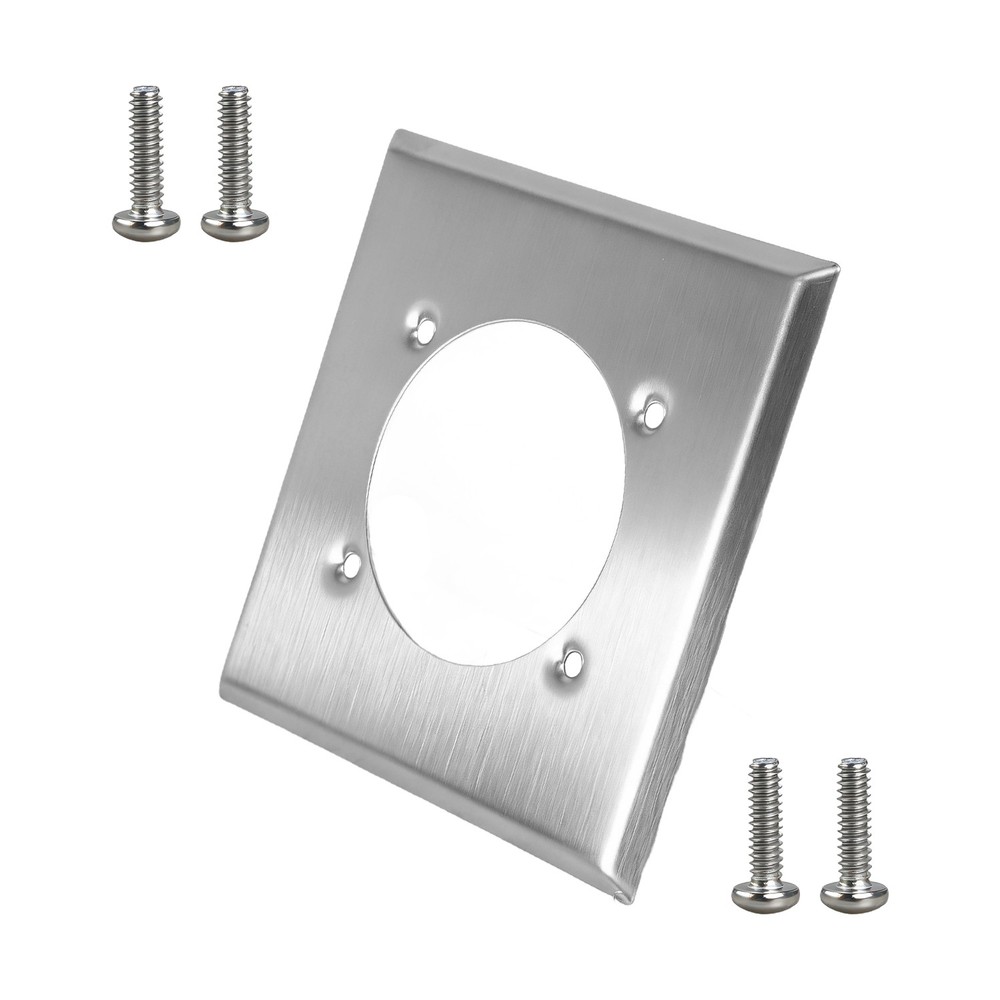 2 Gang Single Hole Receptacle Wall Plate W/4 Screws for 14-50R HBL9450A Hubbell