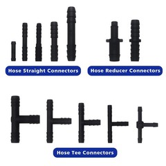 Vacuum Connector Assortment 113 PCS Heat Varies (1/8″ to 3/8″), Black