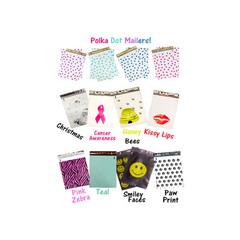 (20-200 Pack) 10″ x 13″ ShipNFun Designer FLAT POLY Mailers, USPS New Envelopes!