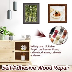 Self-Adhesive Wood Repair Tape, 2 Inch X 32 Ft Gray Wood Grain Tape for Furni…