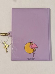 New VINTAGE 1990’s Girls Pink Flamingo Purple Plastic DIARY Journal Lock & Key