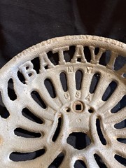 #46 CAST IRON Tractor Implement Seat JOHNSTON HARVESTER CO BATAVIA NEW YORK USA