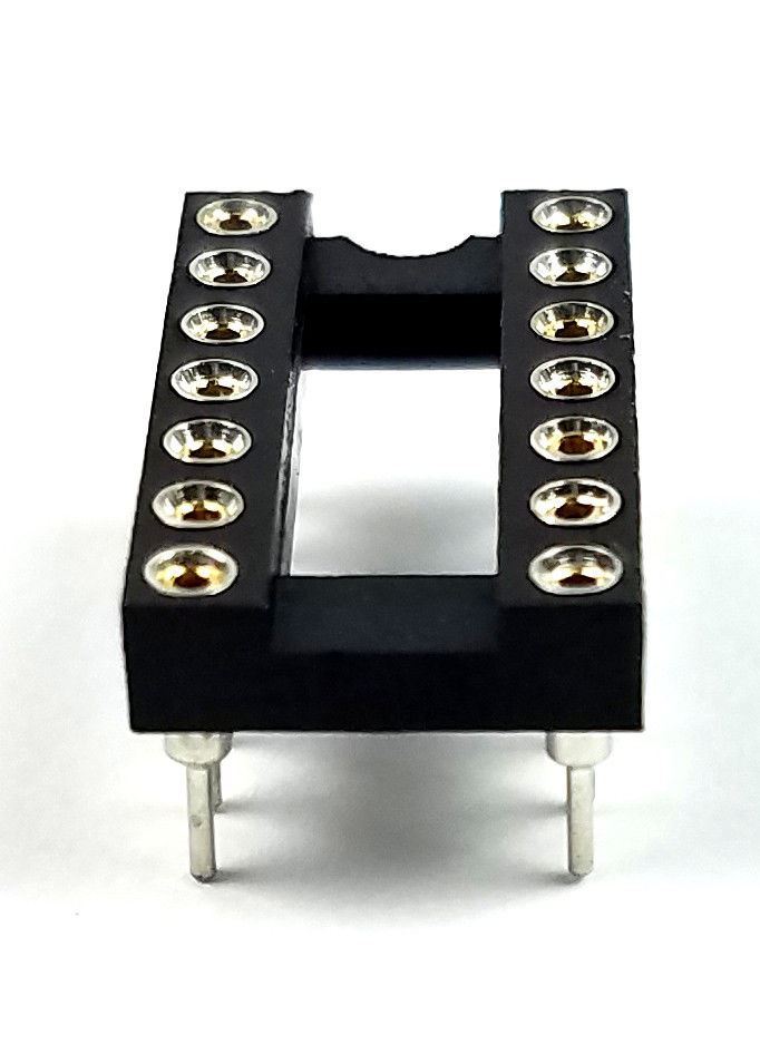 10PCS IC Sockets DIP-14 Machined Round Contact Pins Holes 2.54mm DIP14 DIP 14