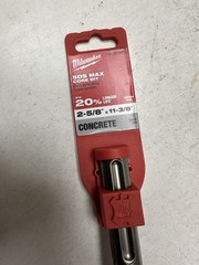 Milwaukee 48-20-5412 2-5/8 in X 11-3/8 in One Piece SDS-MAX Core Bit New