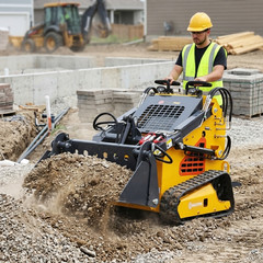 FREE SHIP 2026 New Mini Skid Steer Loader 24HP 4-in-1 Bucket 3-Stage Pump Hydrau