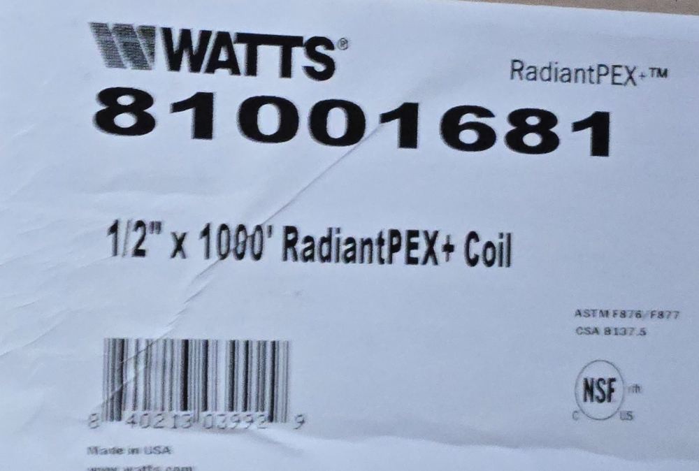 Watts 81001681 PEX Tubing 1/2″ x 1000′ Oxygen Barrier