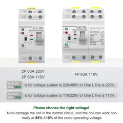 GEYA Mini Dual Power Automatic Transfer Switch 2P 63A 110V For Grid & Generator
