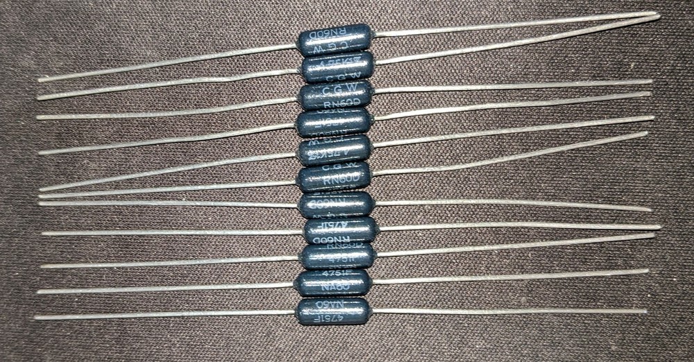 CGW Precision Metal Film Resistors 1/4 watt +/- 1 % RN60D Various Values (5 pcs)